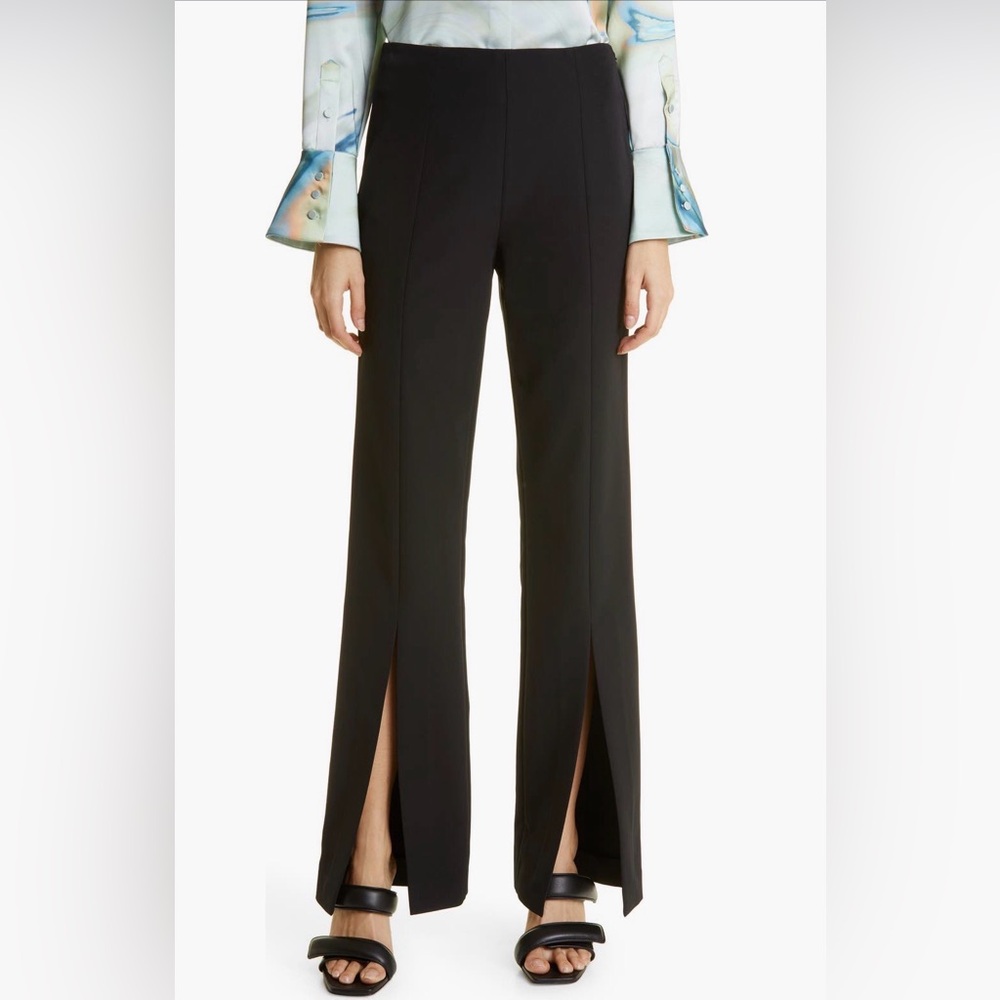 Jonathan Simkhai - Chase Split Leg Crep Black Flare Pants